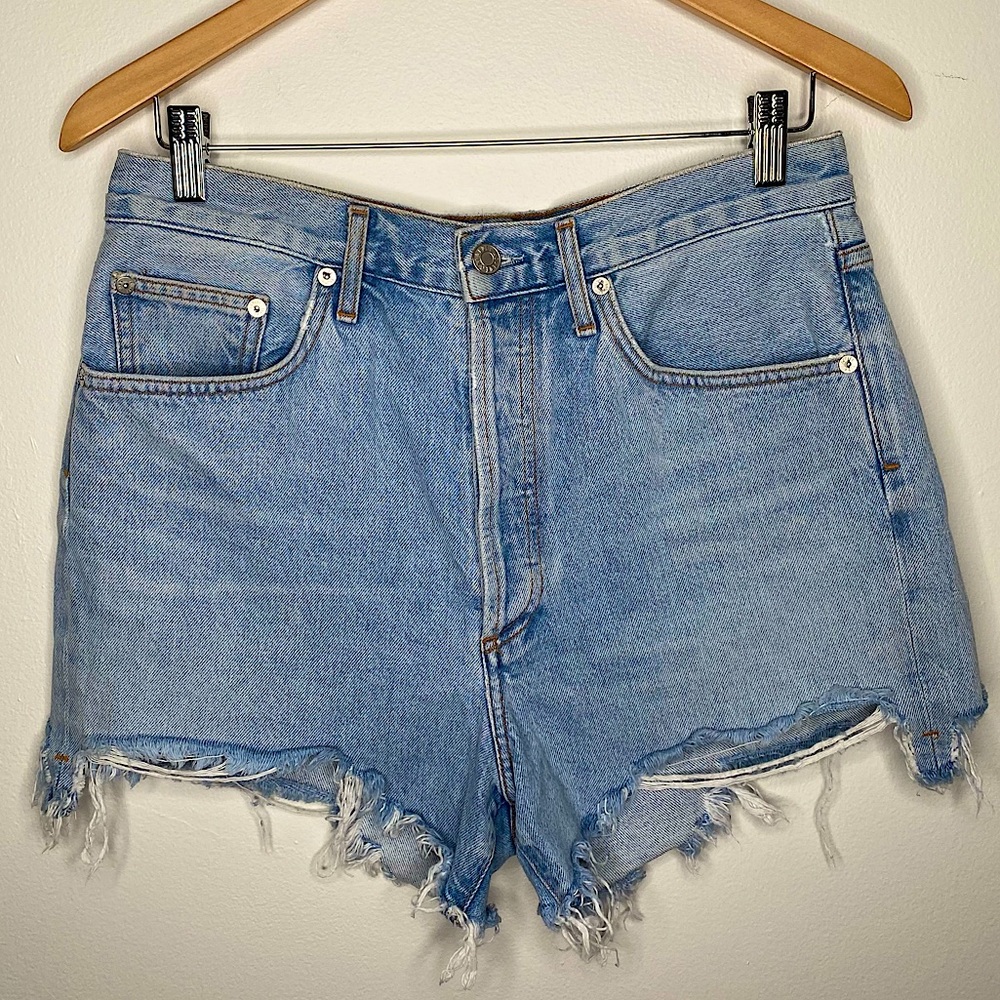 AGOLDE Dee High Rise Cutoff Denim Jean Shorts